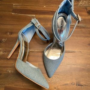 Shoe Republic LA Denim pointed toe heels